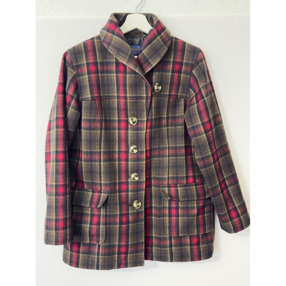 Pendleton Virgin Wool Plaid Lined Blazer Jacket W… - image 2